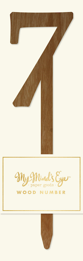 7 Wooden number  - party pick